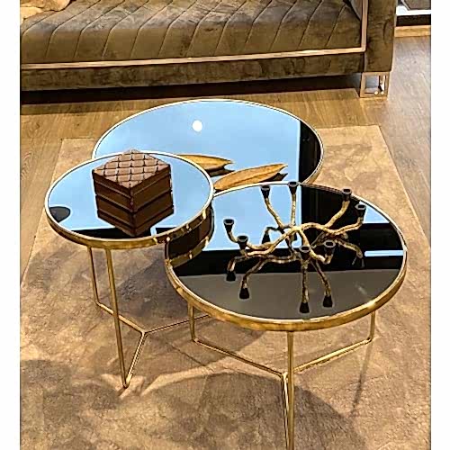 Lara Model Gold Aynalı Orta Sehpa