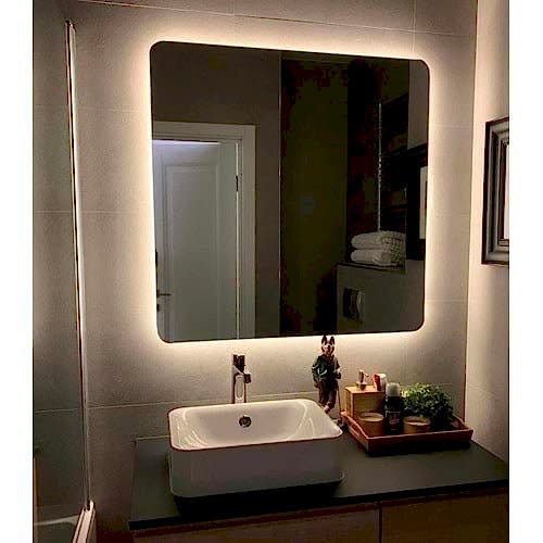 Kare Ledli Banyo Aynası